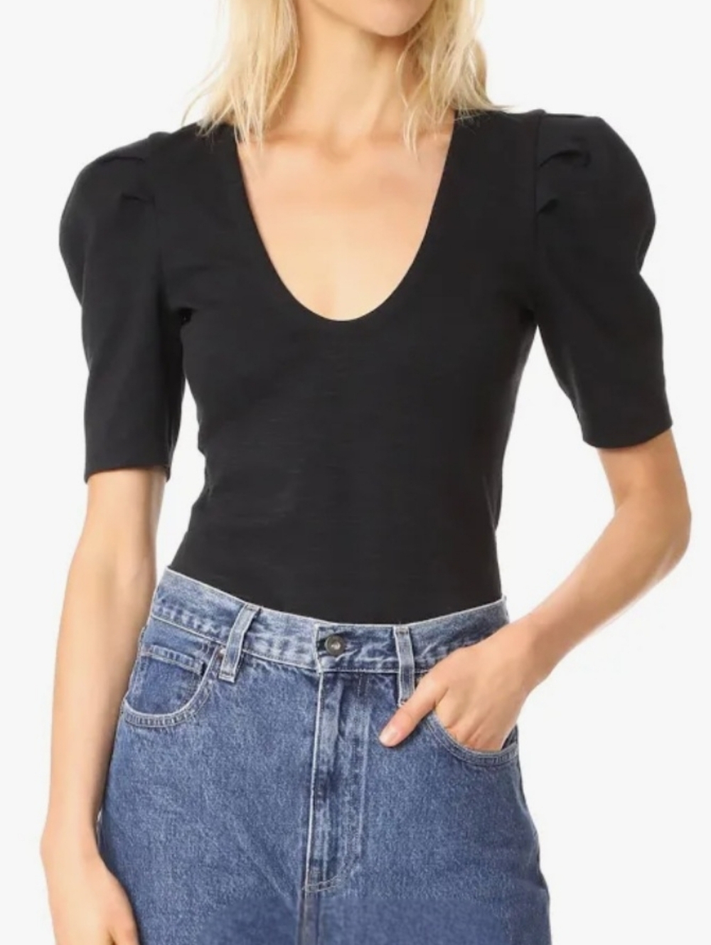 Free People Top Black - Scoop Neck - S